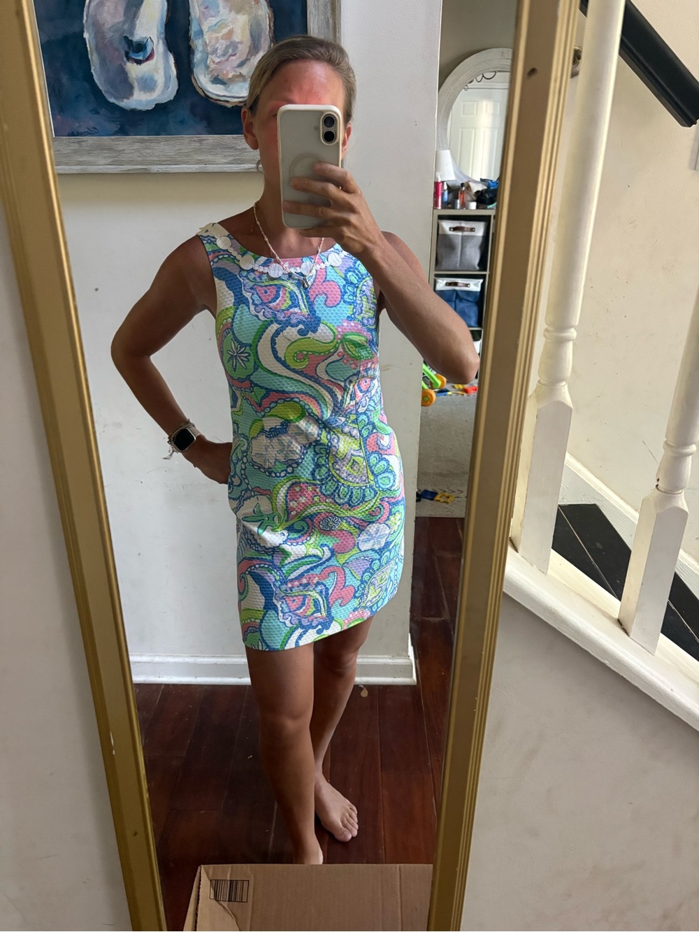 Lilly Pulitzer Sleeveless Mini Dress in Blue, Green, Pink & White